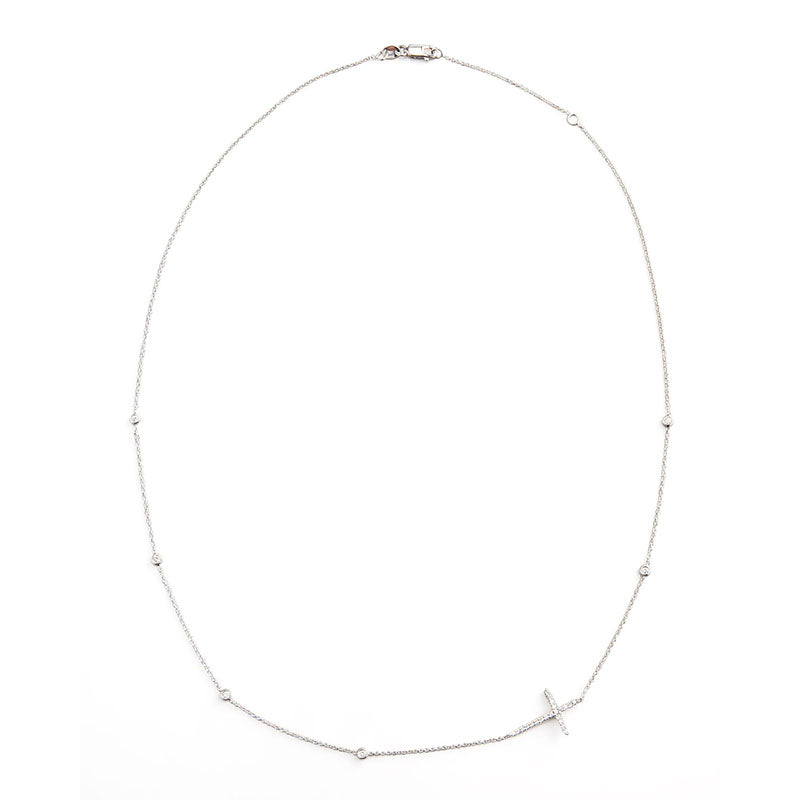 Roberto Coin Diamonds by the Inch Sideways Cross Necklace